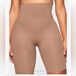 SKIMS High-Waisted Shapewear Shorts - Brown